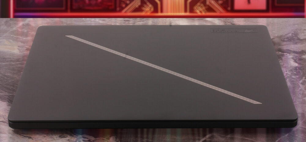 ASUS ROG Zephyrus G14 (GA403, Ryzen AI 300) laptop, lid closed (top view)
