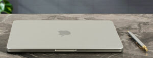 Apple MacBook Neo laptop, lid closed (top view)