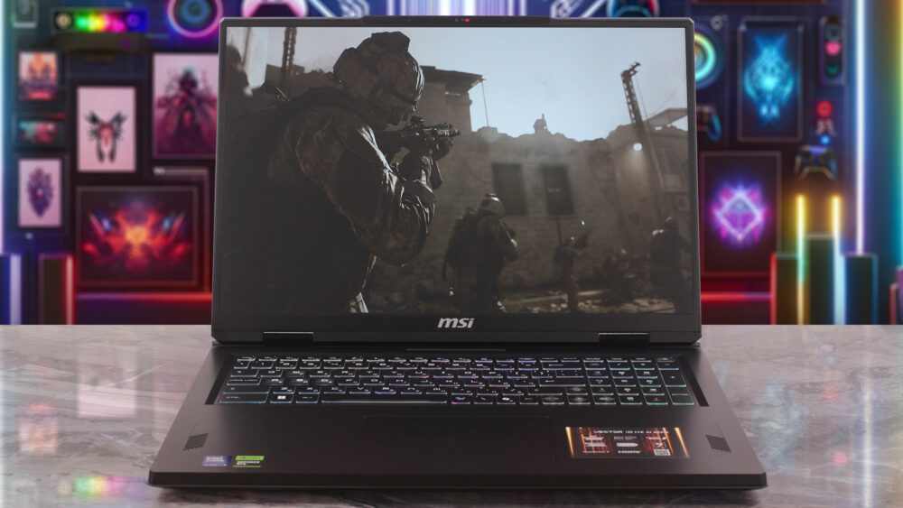 MSI Vector 18 HX AI A2XW laptop, front view (open)