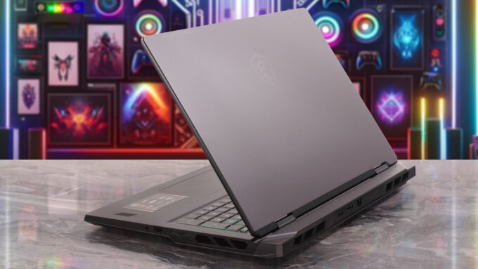 MSI Vector 18 HX AI A2XW laptop, rear-right angle (open)