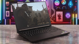Lenovo Legion 5i (15", Gen 11) laptop, front-left angle (open)
