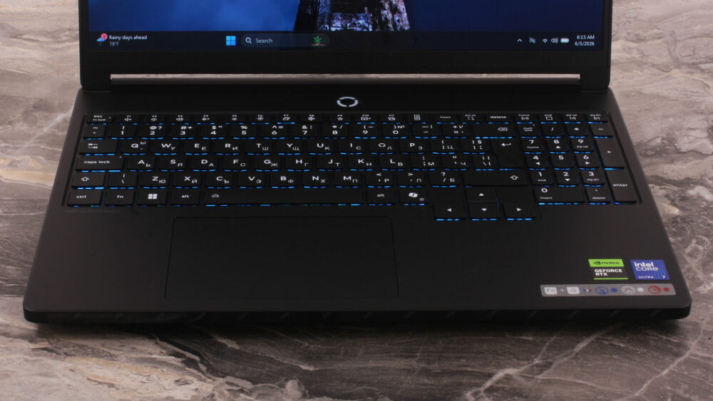Lenovo Legion 5i (15", Gen 11) laptop, keyboard and touchpad