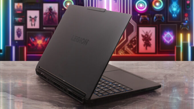 Lenovo Legion 5i (15", Gen 11) laptop, rear-left angle (open)