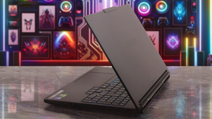 Lenovo Legion 5i (15", Gen 11) laptop, rear-right angle (open)