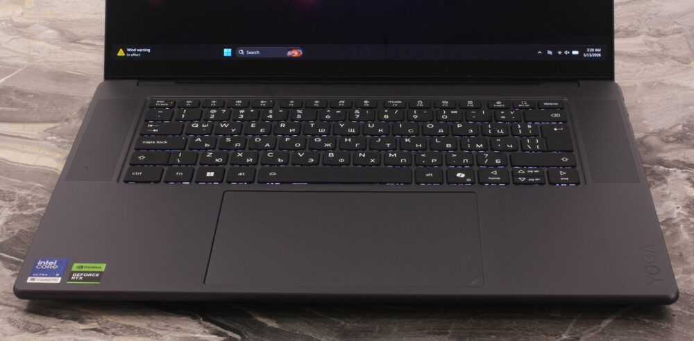 Lenovo Yoga Pro 9i Aura Edition (16", Gen 11) laptop, keyboard and touchpad