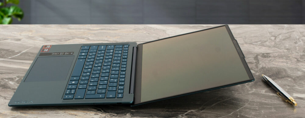 Lenovo Yoga Slim 7a (14", Gen 11) laptop, 160-degrees opened