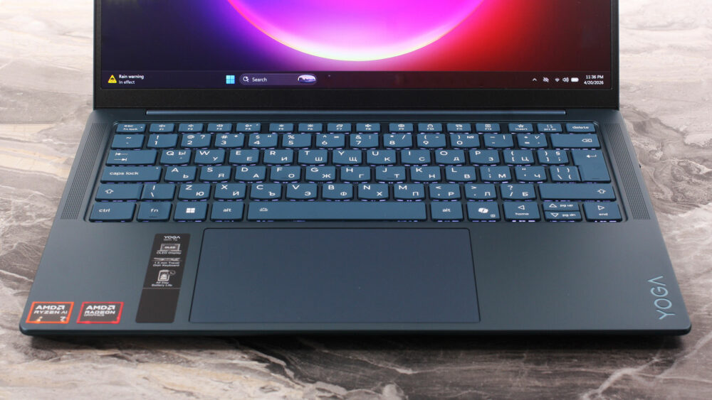 Lenovo Yoga Slim 7a (14", Gen 11) laptop, keyboard and touchpad
