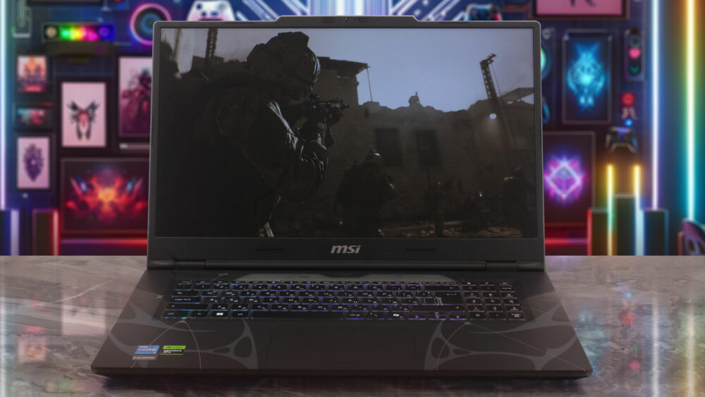 MSI Cyborg 17 B13W laptop, front view (open)