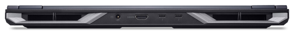 Acer Predator Helios Neo 16 (PHN16-I31) rear ports and internal cooling system with the bottom cover removed