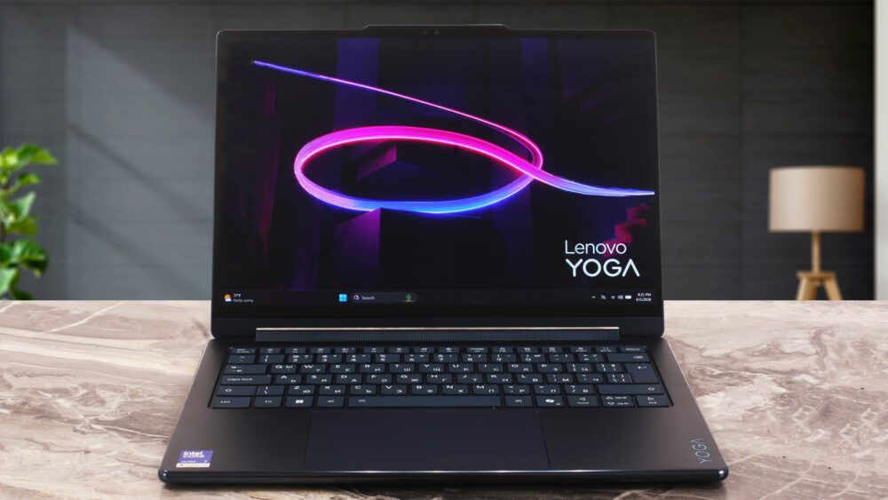 Lenovo Yoga 9i 2-in-1 Aura Edition laptop, front view (open)