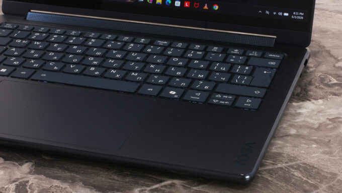 Lenovo Yoga 9i 2-in-1 Aura Edition laptop, keyboard right