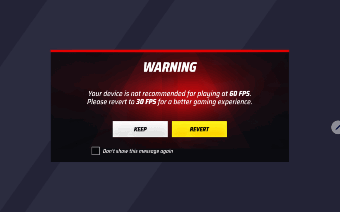 Lenovo ThinkTab X11 Gen 1 Asphalt Legends 60 FPS warning