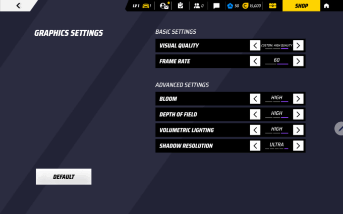 Lenovo ThinkTab X11 Gen 1 Asphalt Legends graphics settings