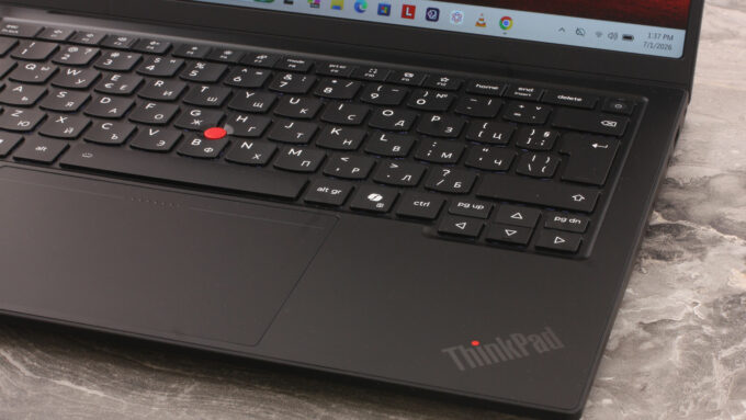 Right side of the Lenovo ThinkPad X1 Carbon Gen 14 Aura Edition keyboard
