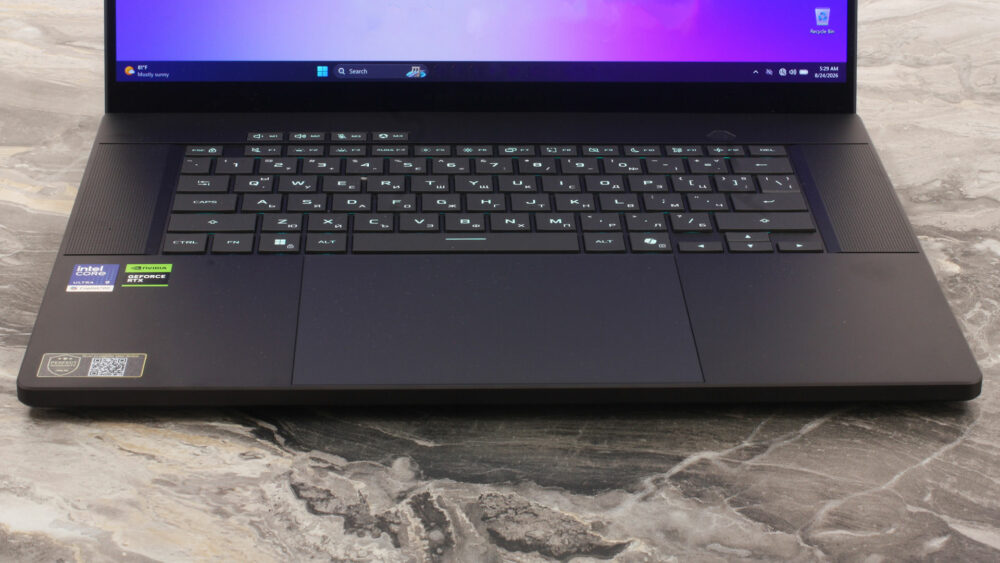 ASUS ROG Zephyrus G16 (GU606, 2026) laptop, keyboard and touchpad