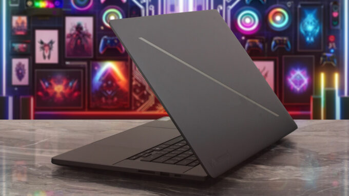 ASUS ROG Zephyrus G16 (GU606, 2026) laptop, rear-right angle (open)